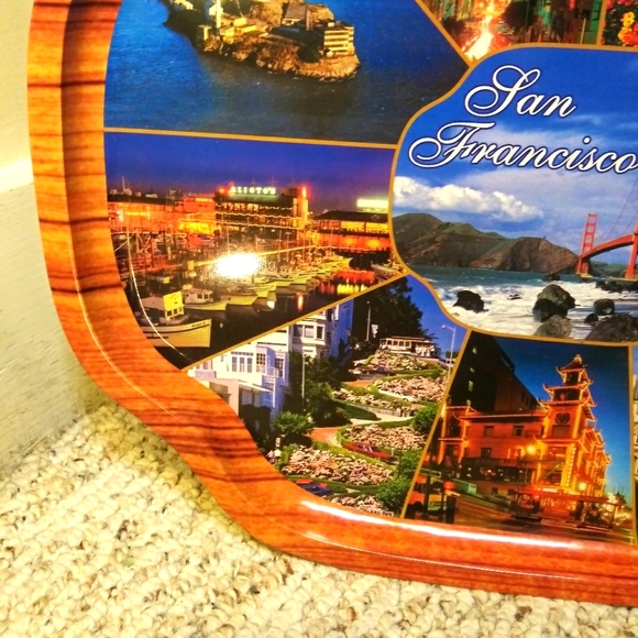 Vintage San Francisco Landmarks Large Metal Souvenir Bar Tray - Picture 4 of 11